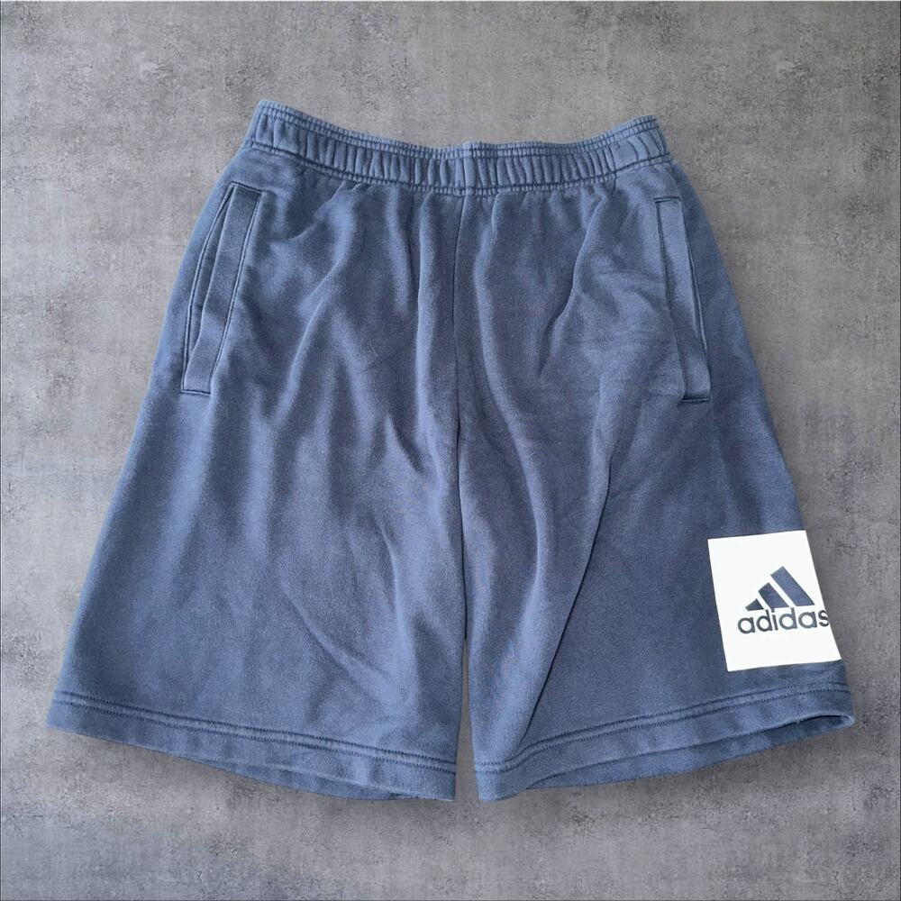 Adidas Men’s S Navy Fleece Slash Pocket Drawstring Athleisure Active Gym Shorts